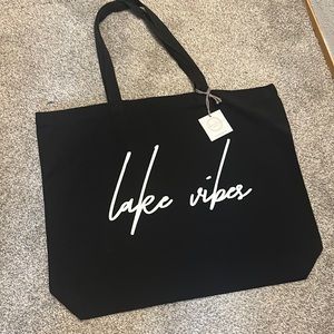 Lake vibes canvas tote